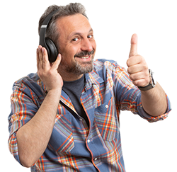 250px Man With Headphones Thumbs Up