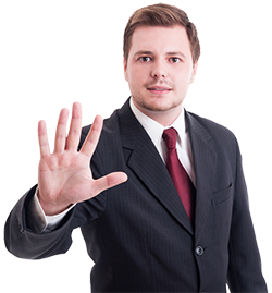 250px business man with five fingers